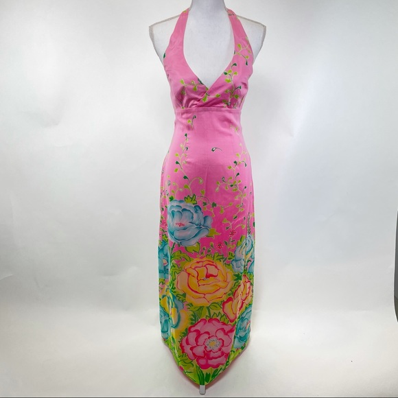 Lilly Pulitzer Cotton/Silk Long Halter Dress 2